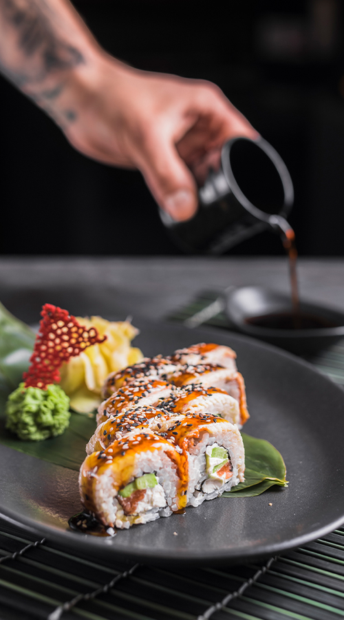 sushi japonés de pulpo bebé